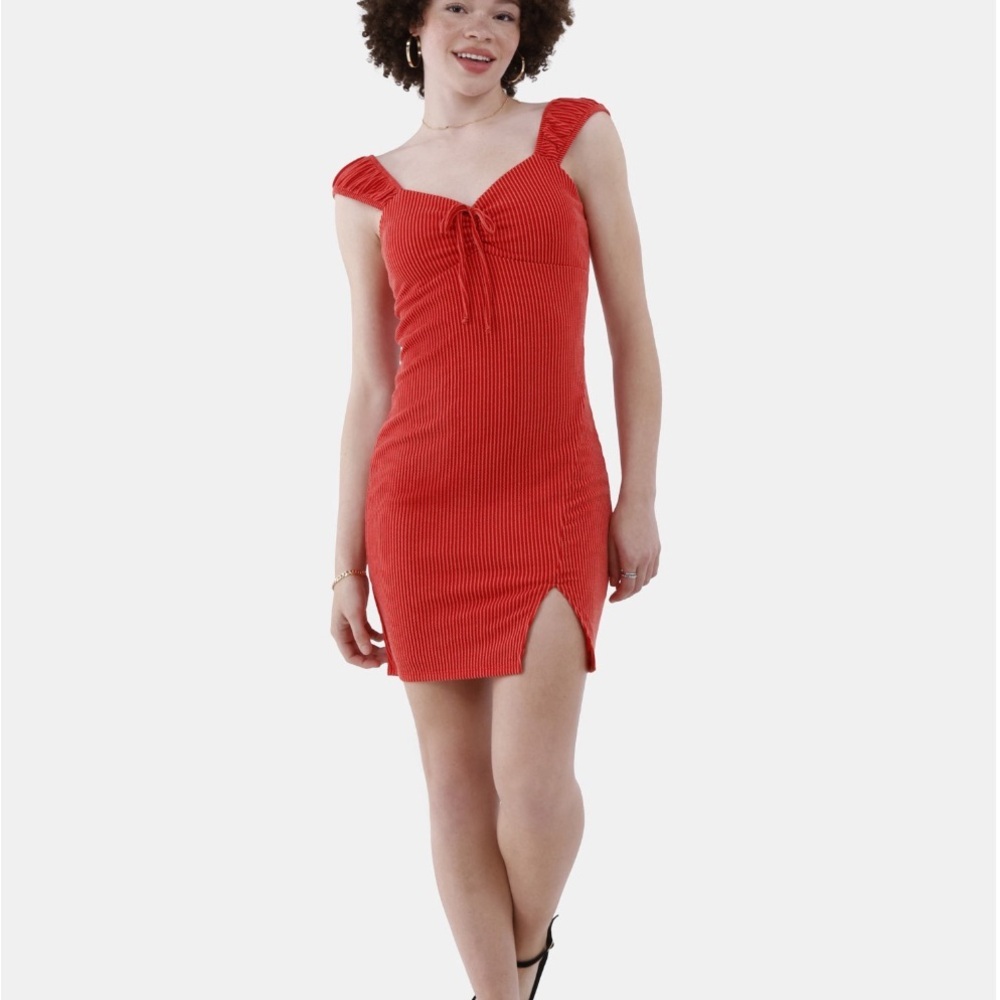 No Boundaries NWT Dress Fitted Knit Ribbed Orange Size L